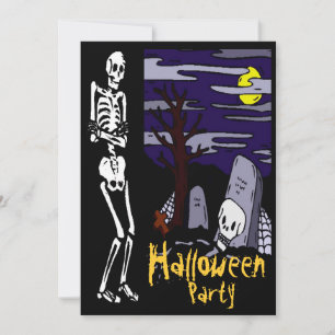 Invitation à la fête d'Halloween de Skeleton