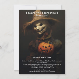 Invitation à la fête d'Halloween d'épouvantail eff