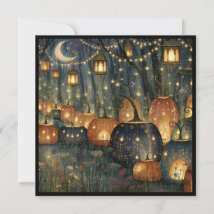 Invitation à la fête d'Halloween des citrouilles e