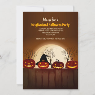 Invitation à la fête d'Halloween des citrouilles s
