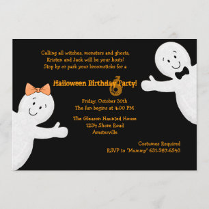 Invitation à la fête d'Halloween des frères et soe