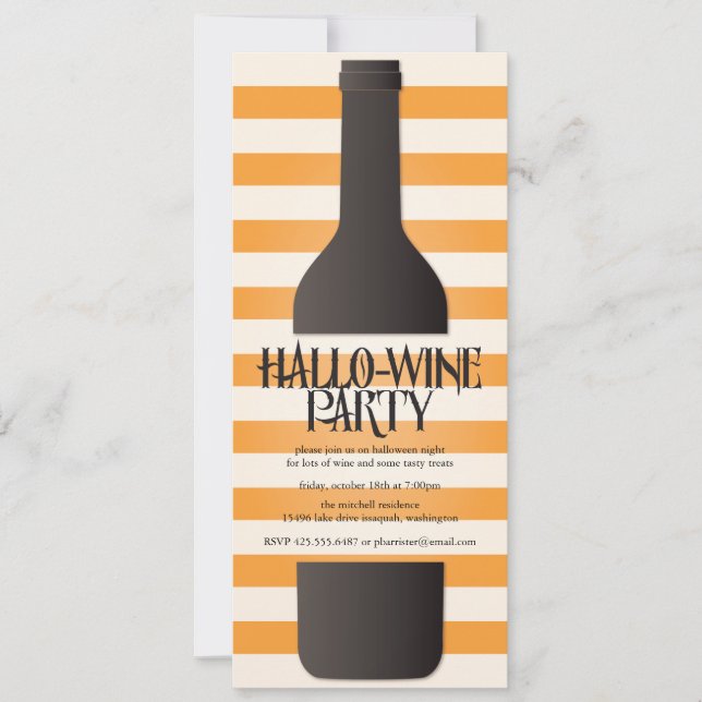 Invitation à la fête d'Halloween en bouteille de v (Devant)
