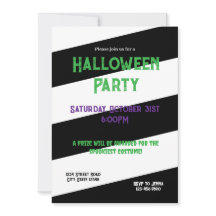 Invitation à la fête d'Halloween en noir et blanc 