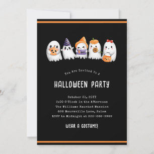 Invitation à la fête d'Halloween Ghosts Kids