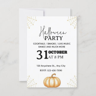 Invitation à la fête d'Halloween minimale - modifi