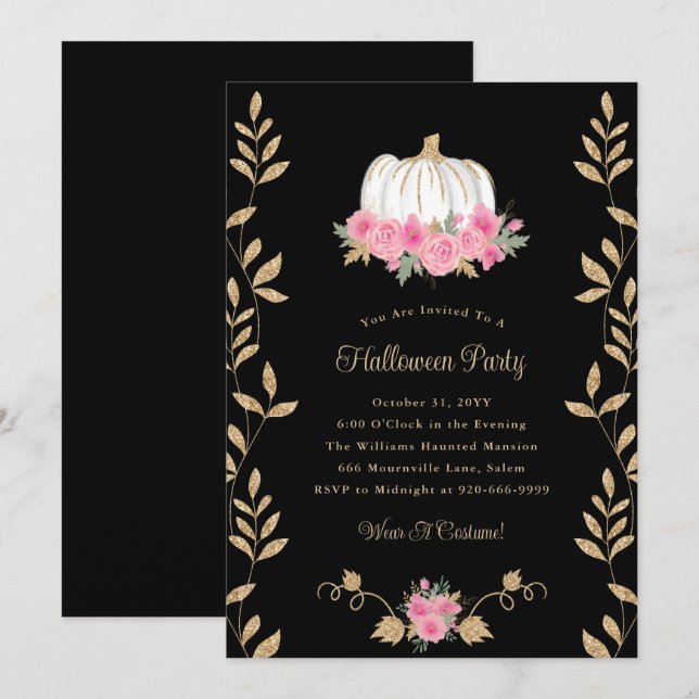 Invitation à la fête d'Halloween pour adultes (Devant / Derrière)