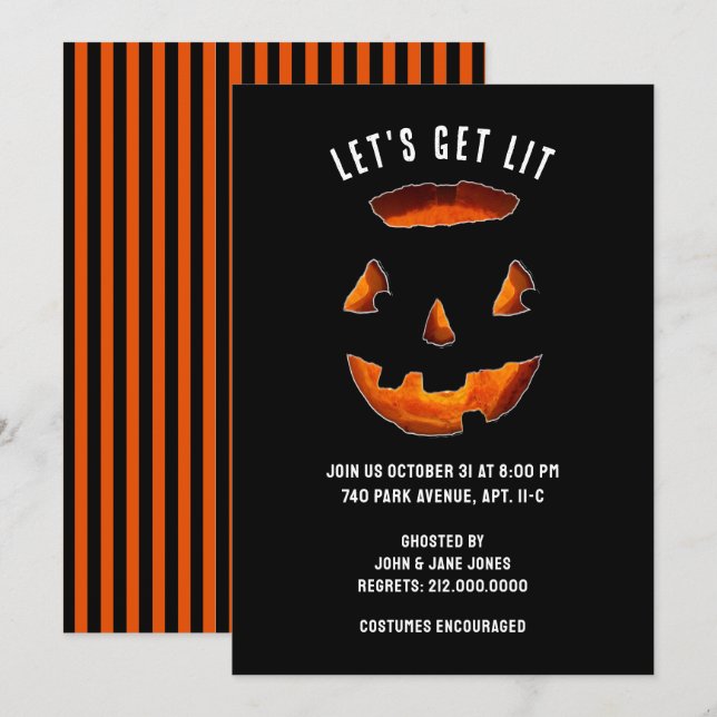 Invitation à la fête d'Halloween pour adultes (Devant / Derrière)