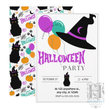Invitation à la fête d'Halloween pour chats
