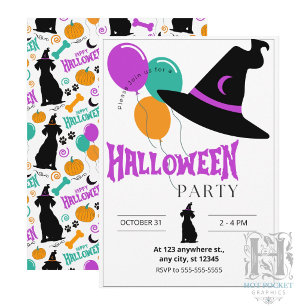 Invitation à la fête d'Halloween pour chiens