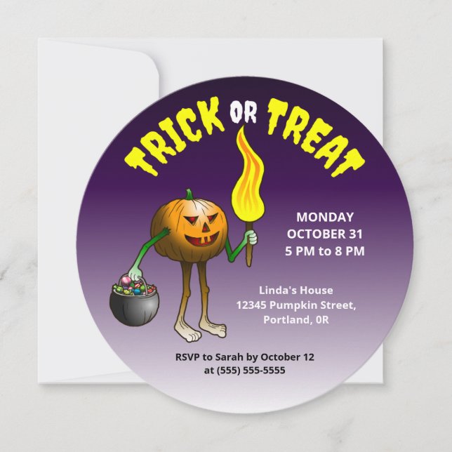 Invitation à la fête d'Halloween pour enfants (Devant)