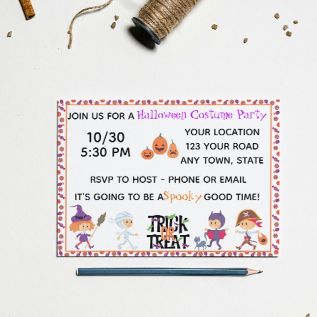Invitation à la fête d'Halloween pour enfants (Créateur téléchargé)