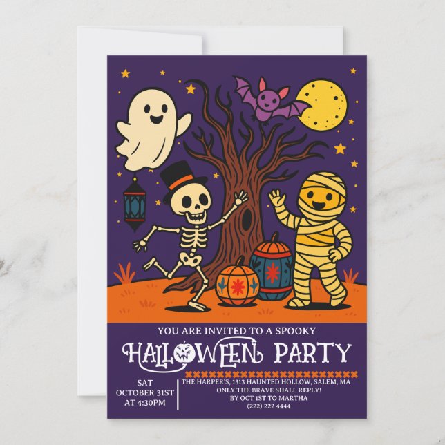 Invitation à la fête d'Halloween pour enfants | Ca (Devant)
