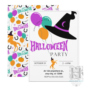 Invitation à la fête d'Halloween pour les chevaux