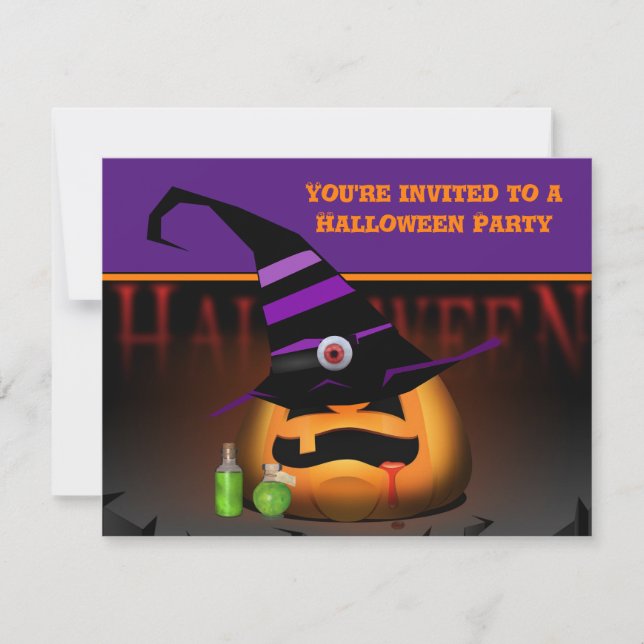 Invitation à la fête d'Halloween pour les enfants  (Devant)