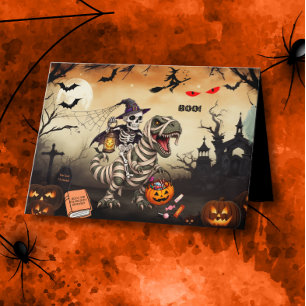 Invitation à la fête d'Halloween Squelette chevauc