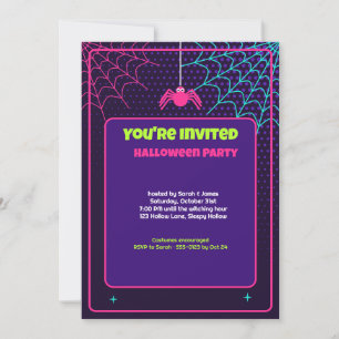 Invitation à la fête d'Halloween Toile d'araignée