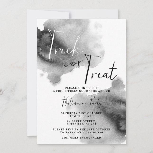 Invitation à la fête d'Halloween - Trucs ou dégust (Devant)