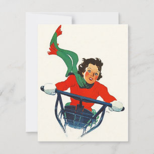 Invitation à la Fête d'hiver de la neige Vintage