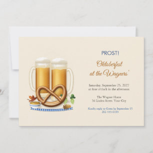 Invitation à la fête d'Oktoberfest Pretzels et Ste