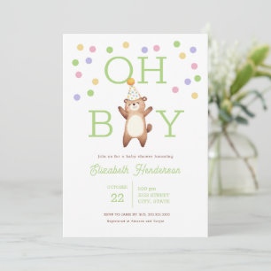 Invitation à la fête d'ours en peluche Oh Boy Baby