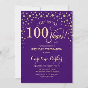 Invitation à la fête du 100e anniversaire - Gold P