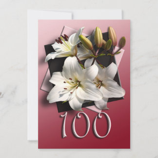 Invitation à la fête du 100e anniversaire - Lys bl