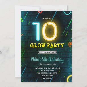 Invitation à la fête du 10e anniversaire Glow