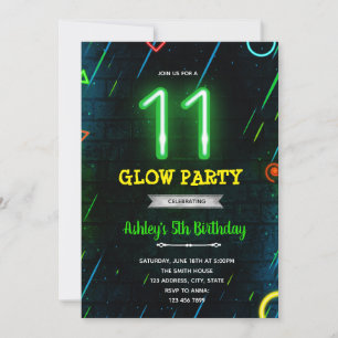 Invitation à la fête du 11e anniversaire Glow