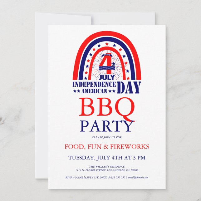 Invitation à la fête du 14 juillet avec barbecue e (Devant)