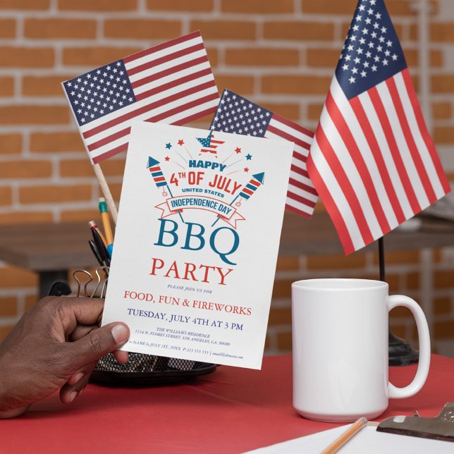 Invitation à la fête du 14 juillet avec barbecue e (Créateur téléchargé)