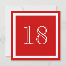 Invitation à la fête du 18e anniversaire - Rouge