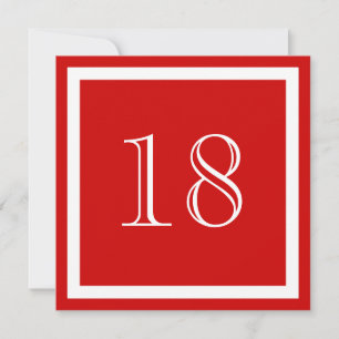 Invitation à la fête du 18e anniversaire - Rouge