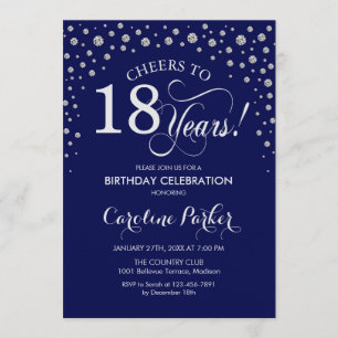 Invitation à la fête du 18e anniversaire - Silver 