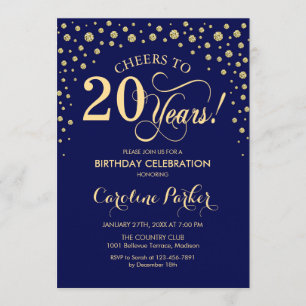 Invitation à la fête du 20e anniversaire - Gold Na