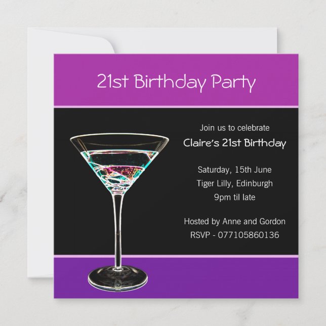 Invitation à la fête du 21e anniversaire (Devant)