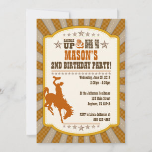 Invitation à la fête du 2e anniversaire de Cowboy