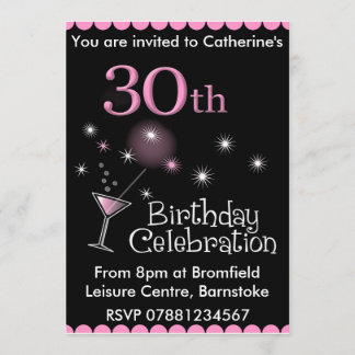 Invitation à la fête du 30e anniversaire - Cocktai