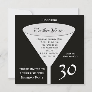 Invitation à la fête du 30e anniversaire surprise