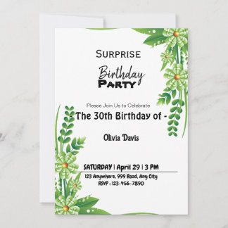 Invitation à la fête du 30e anniversaire surprise