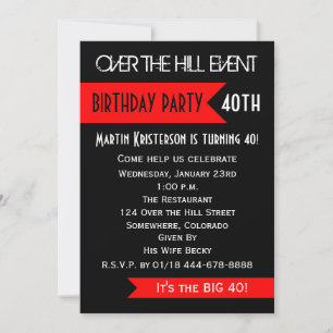 Invitation à la fête du 40e anniversaire au-dessus