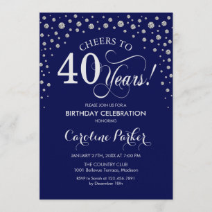 Invitation à la fête du 40e anniversaire - Silver 