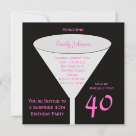 Invitation à la fête du 40e anniversaire Surprise