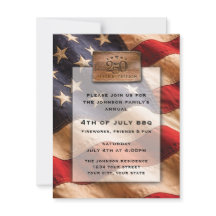 Invitation à la fête du 4 juillet USA 250 Ans