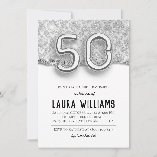 Invitation à la fête du 50e anniversaire (Devant)