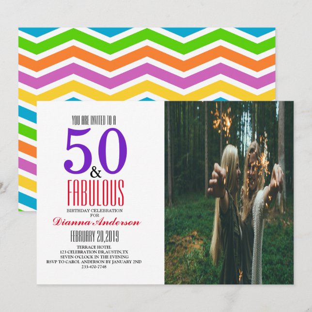 Invitation à la fête du 50e anniversaire (Devant / Derrière)