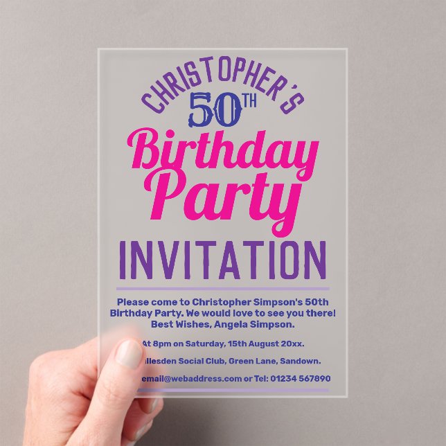 Invitation à la fête du 50e anniversaire (In situ (ordinateur de poche))