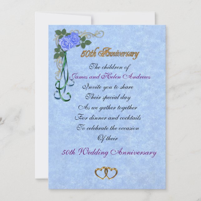 Invitation à la fête du 50e anniversaire pour les  (Devant)