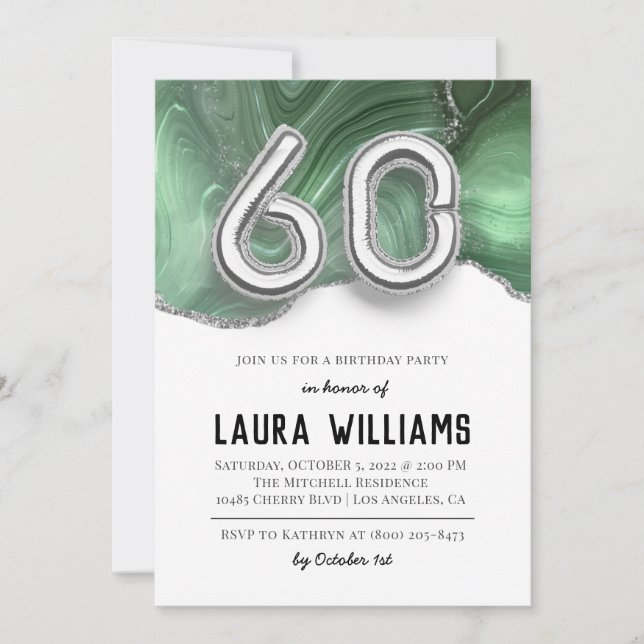 Invitation à la fête du 60e anniversaire (Devant)