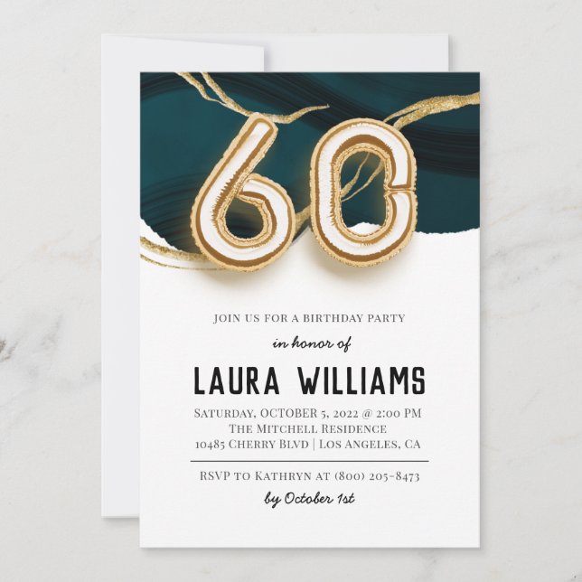 Invitation à la fête du 60e anniversaire (Devant)