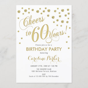Invitation à la fête du 60e anniversaire - Gold Wh